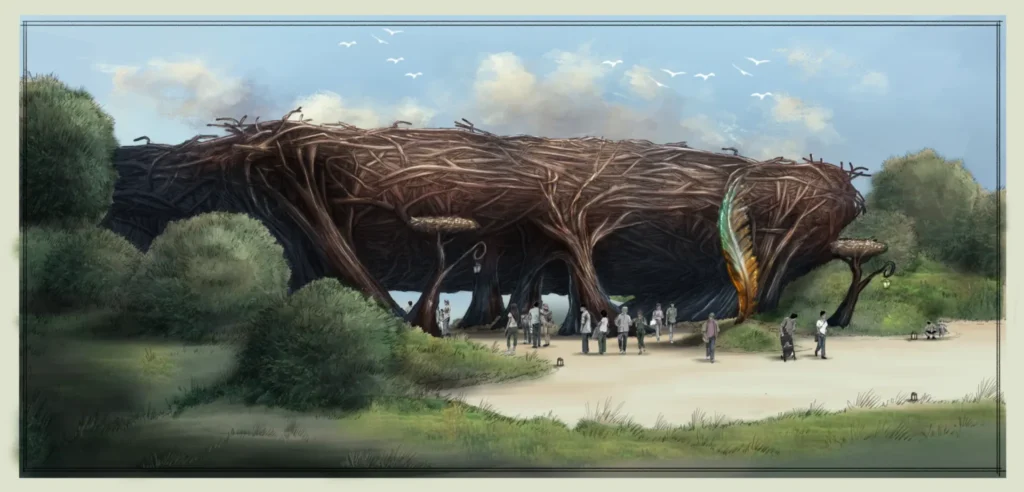 Artist Impression of the Lost Feather Stage at Kynren The Storied Lands 2048x984.png